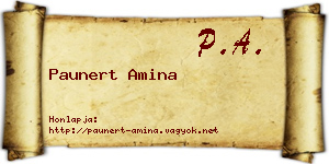 Paunert Amina névjegykártya